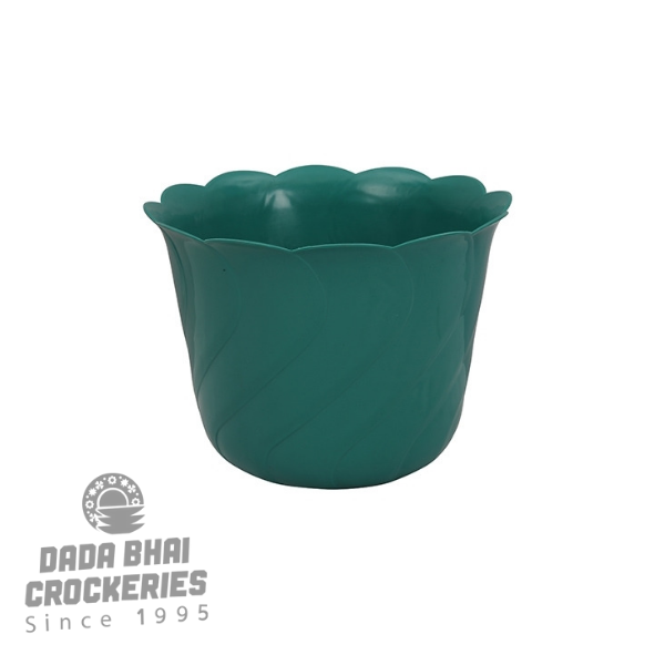 TEL Plastic Flower Tub Tale Green