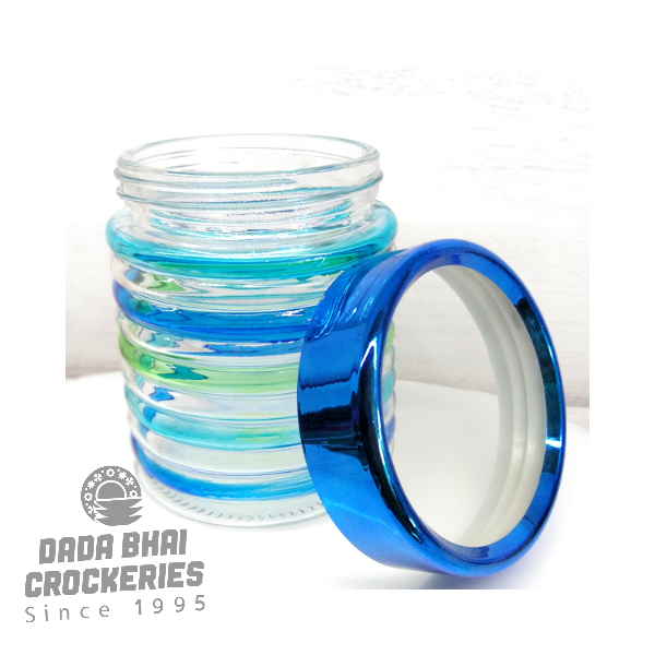 Dual Color Glass Jar with transparent Lid- 1piece