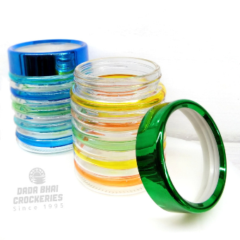 Dual Color Glass Jar with transparent Lid- 1piece
