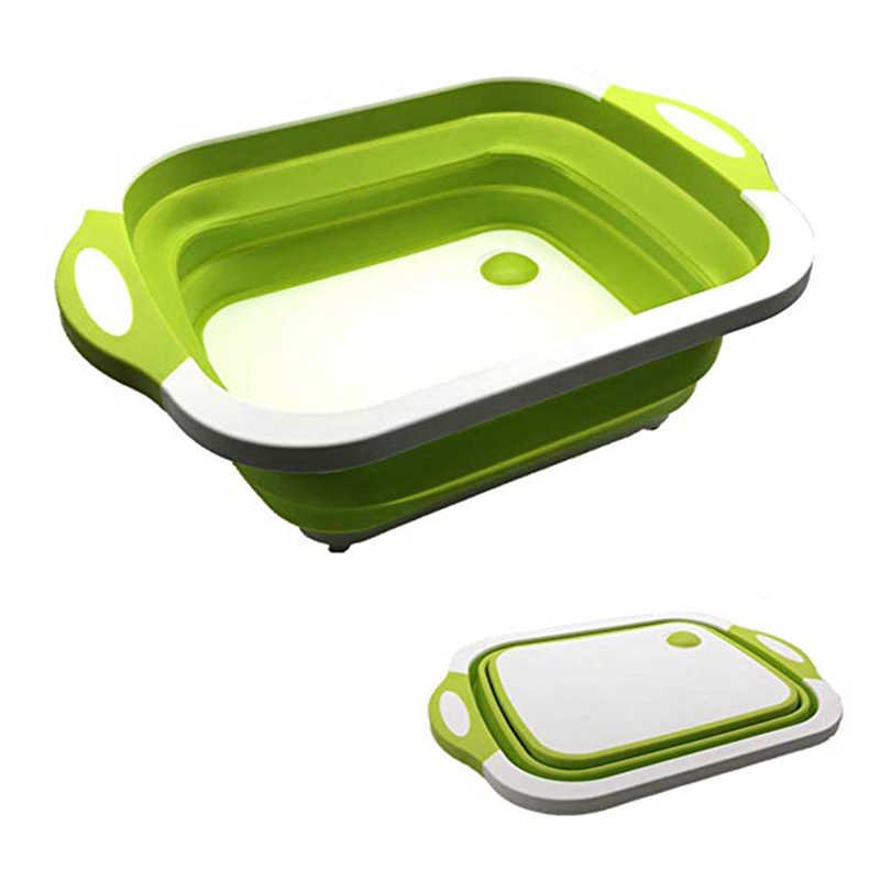 Multi-Function 3 In 1 Sink Cutting Board Foldable Fruit Washing Basket