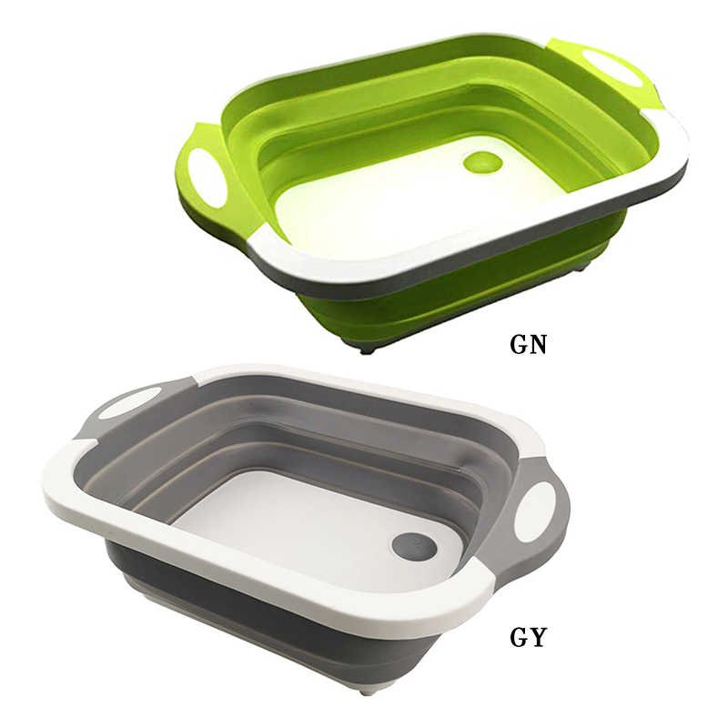 Multi-Function 3 In 1 Sink Cutting Board Foldable Fruit Washing Basket