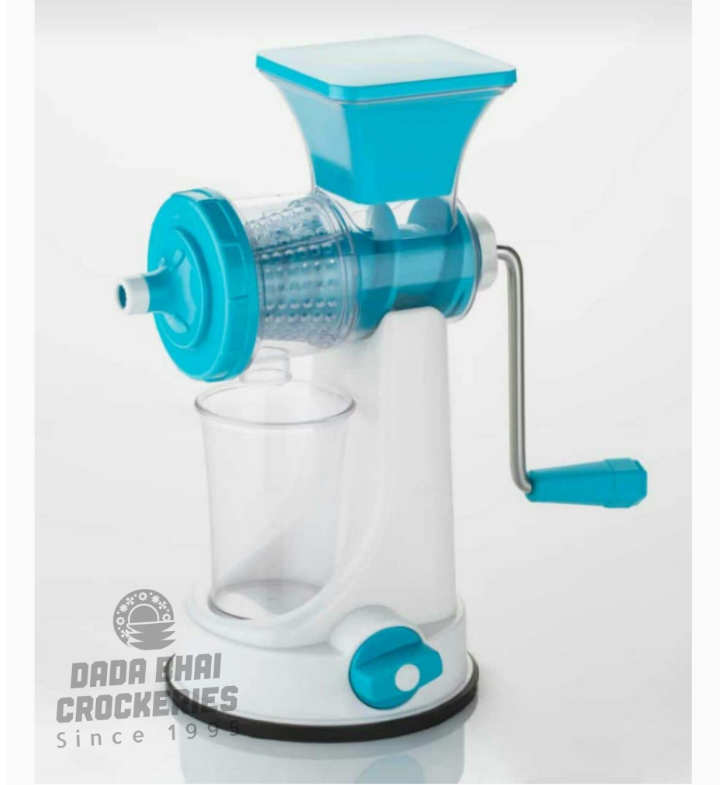 Plastic And SS Deluxe Hand Juicer For Fruit And Vegetable- Blue Color