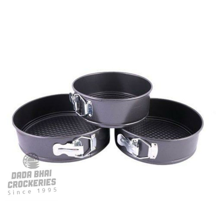 3 Pieces RoundShape Cake Mold Set - Black