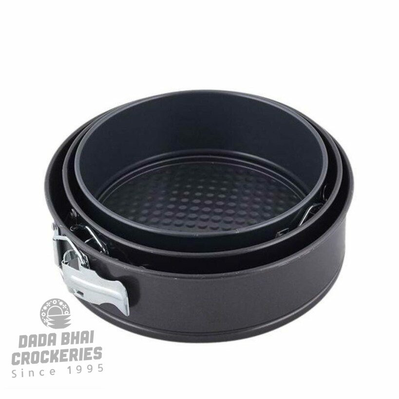 3 Pieces RoundShape Cake Mold Set - Black
