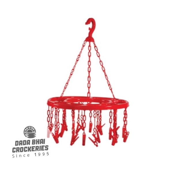 Round Hanger Clips-24pcs Red