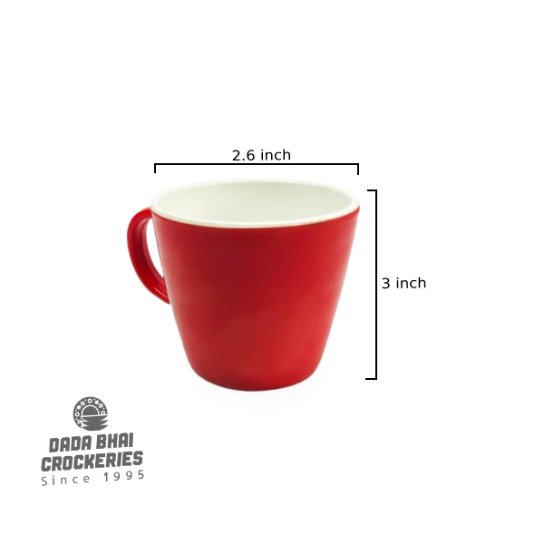 3inch Double Color Tea Cup - Red