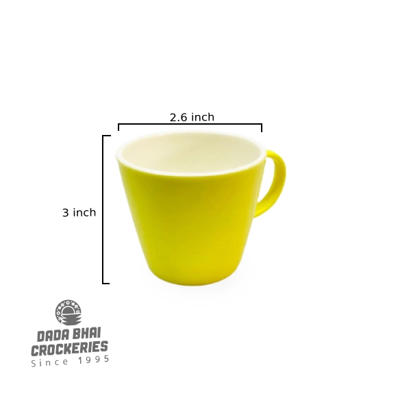 3inch Double Color Tea Cup - Yellow