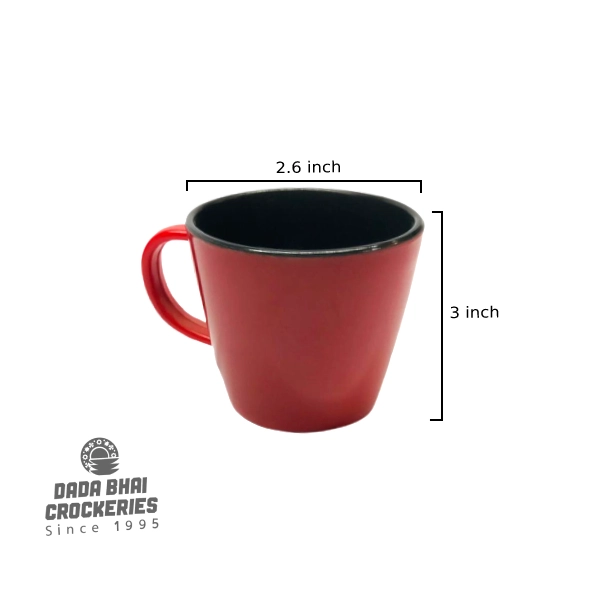 3inch Double Color Tea Cup (Red-Black)
