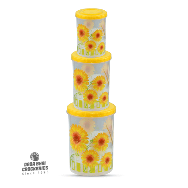 Store Container 3pcs Set -Trans. Yellow