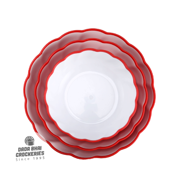 Bakul Bowl 3 Pcs Set Red & White