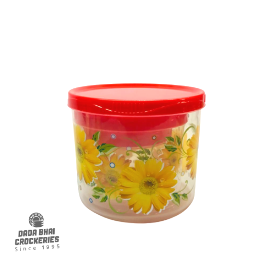 Plastic 3pcs Short Spice Jar set Trans. Red