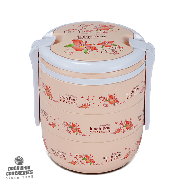 Round 3 Bati Tiffin Box-Cream