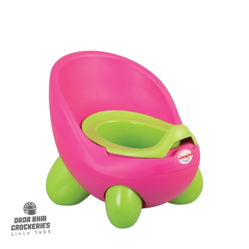 Baby Smile Tortoise Potty - Green-Pink