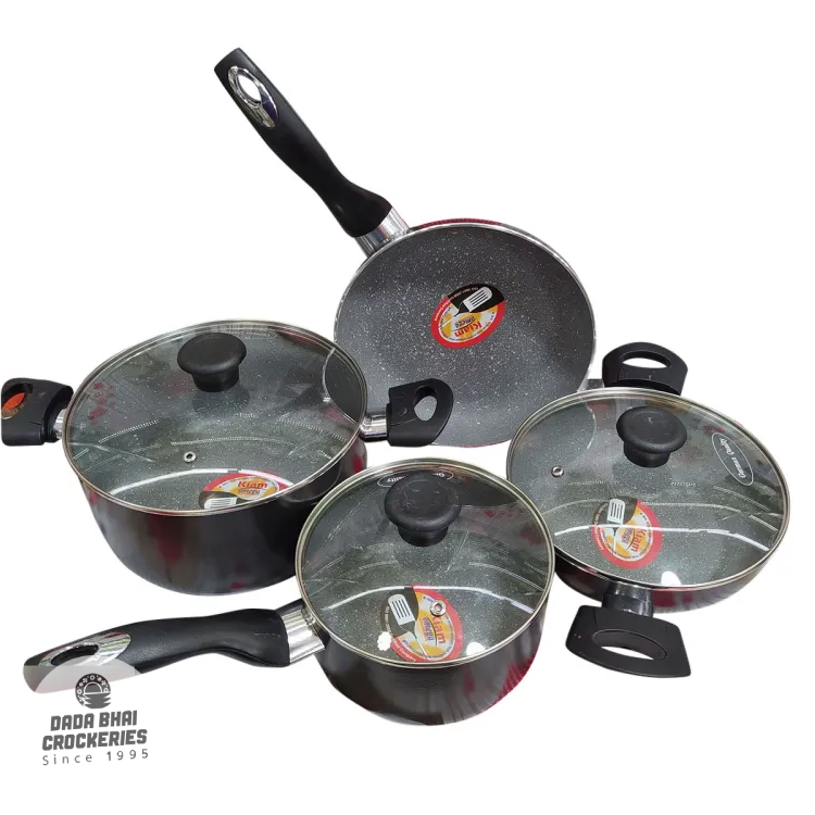 Kiam Induction Non-Stick Marble Coated 7pcs Cookware Set