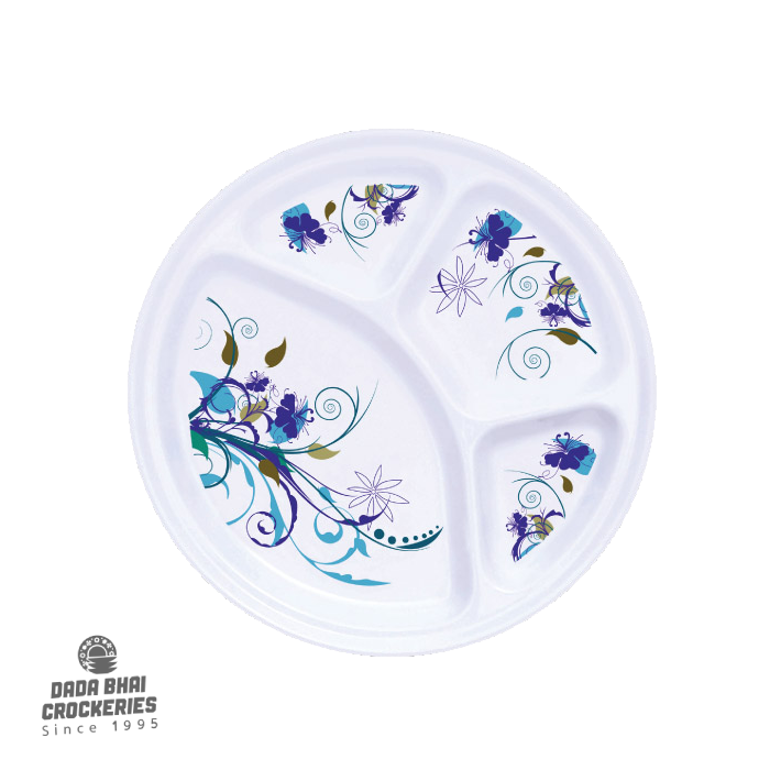 11inch 4-Section Round Fancy Plate | Sharif Melamine