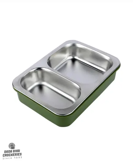 Two Part SS Tiffin Box - Green