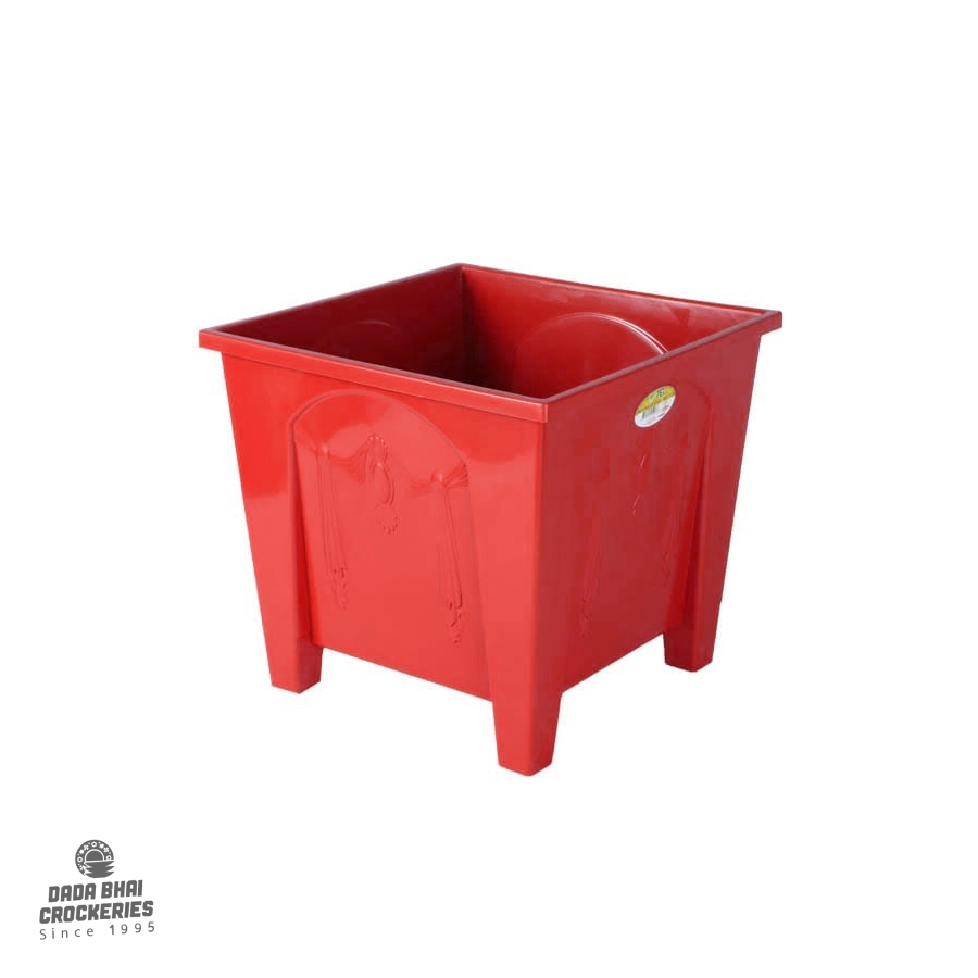 Tel Square Flower Tub 8 " - Red